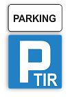 duży parking dla samochodów osobowych i ciężarowych